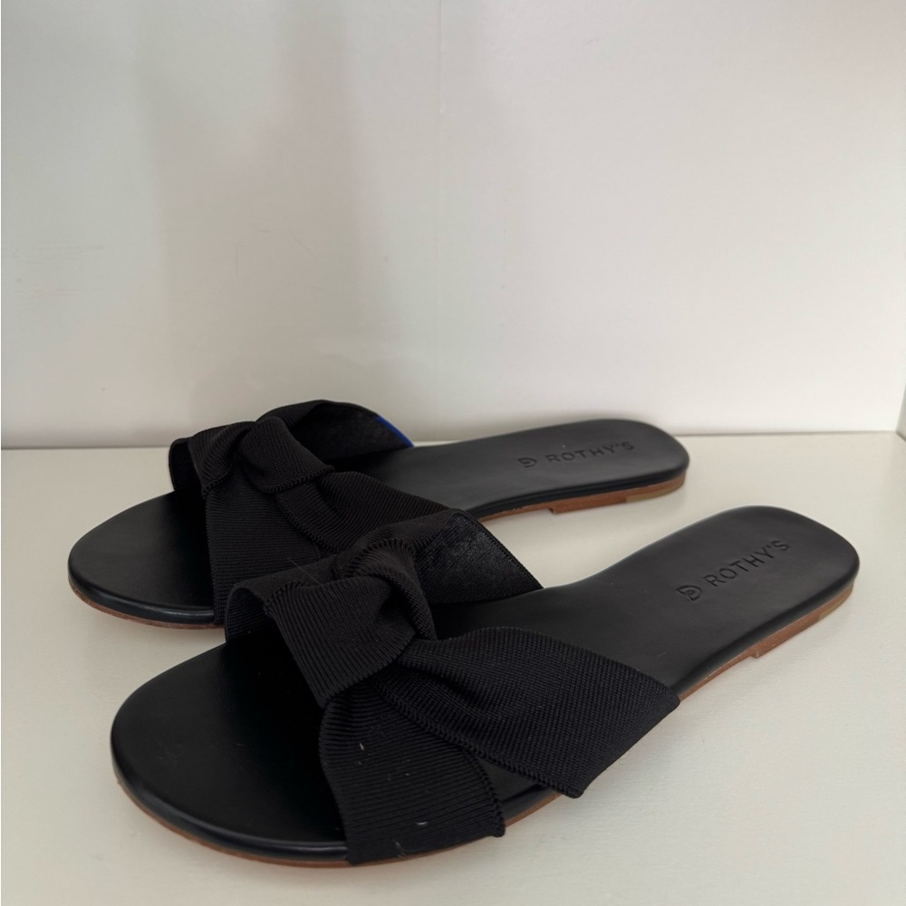 Rothy's Black Knotted Slide Sandals